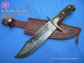 Damascus Bowie Knife with Stag Handle