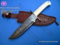 Damascus Fighter Knife with Bone Handle