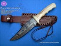 Damascus Hunting Knife with Bone Handle