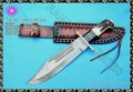 Damascus Bowie Knife with Stag & Horn