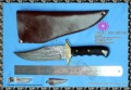 Damascus Bowie Knife with Horn Handle