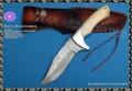 Damasus Full Tang Knife with Camel Bone Handle  ....Click to enlarge